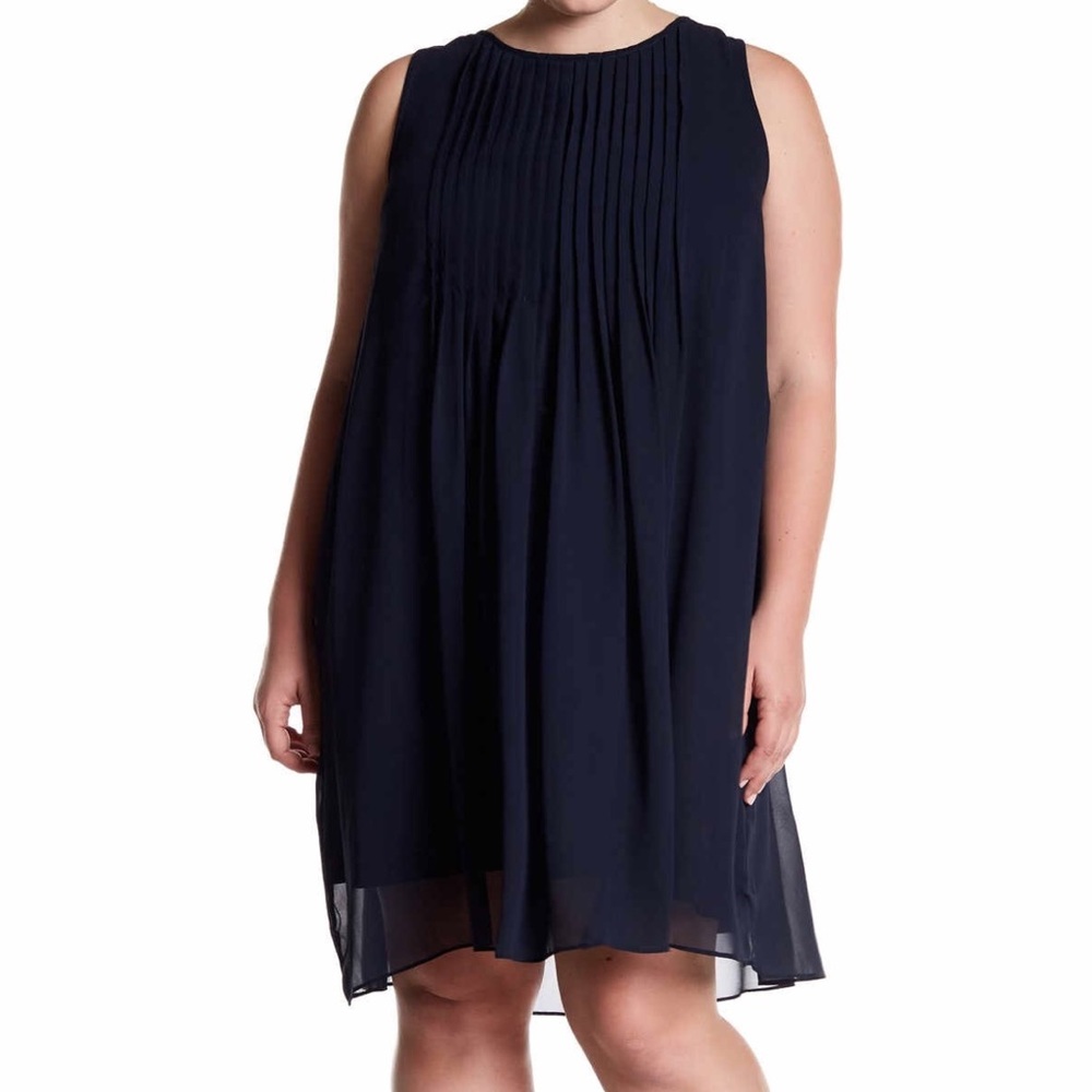 Sharagano Sleeveless dress in navy blue NEW